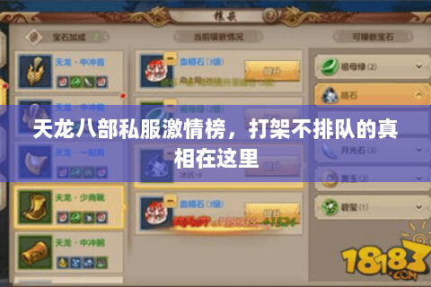 天龙八部私服激情榜，打架不排队的真相在这里