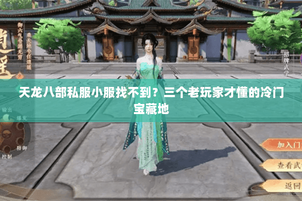 天龙八部私服小服找不到？三个老玩家才懂的冷门宝藏地